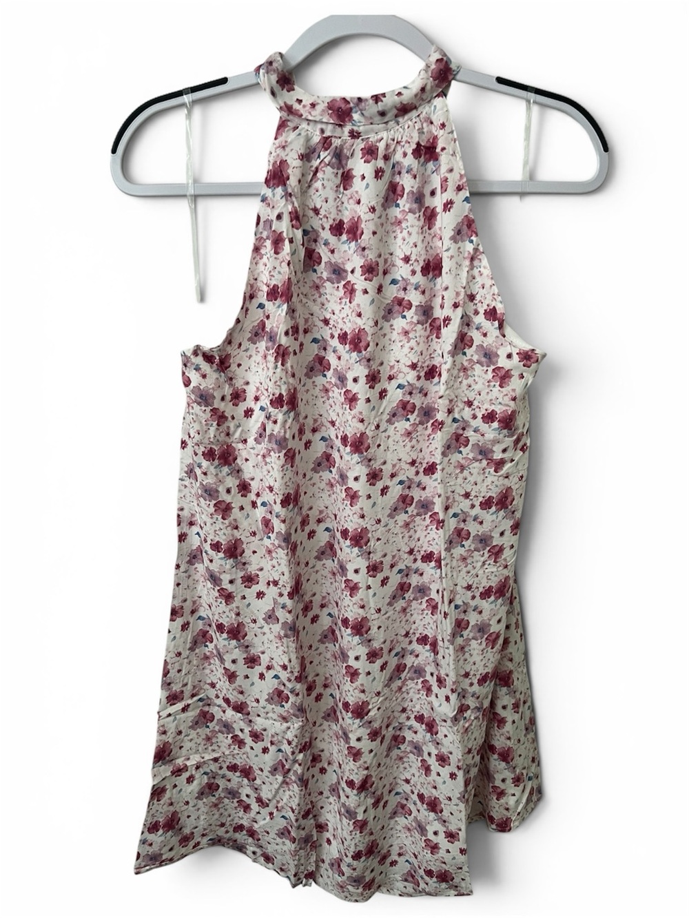 Emily Wonder Sleeveless High-Neck Floral Dress in Cream and Rose NWT